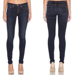rag & bone Jeans Skinny Mid Rise Indigo Wash Zip Fly Stretchy 29" Inseam Size 28